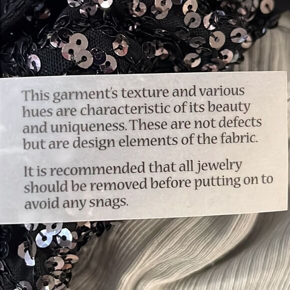 NWT Alex Evenings Black Sequin Cold Shoulder Blouse - Size Medium - Picture 12 of 14